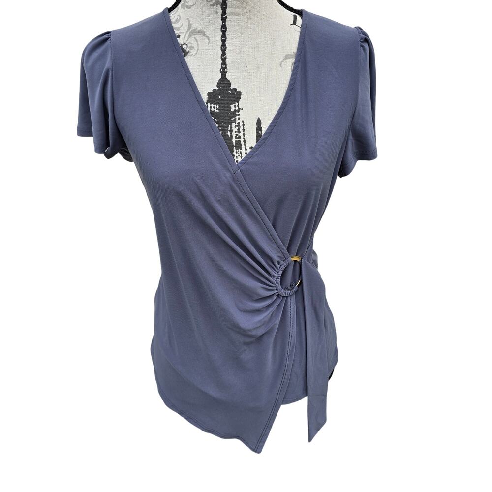 Asymmetrical Y2k Style Gray Blouse Beacon Apparel Size S